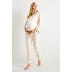 C&A Mama C&A Umstands-Winterpyjama-gepunktet, Grau, Größe: S Weiblich