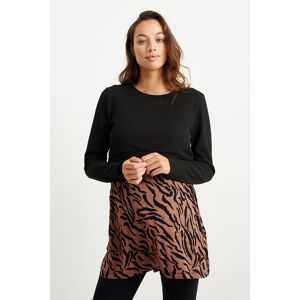 C&A Mama C&A Still-Sweatshirt-2-in-1-Look, Schwarz, Größe: XL Weiblich