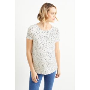 C&A Mama C&A Umstands-T-Shirt-gepunktet, Weiss, Größe: XS Female