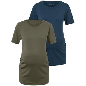 Tchibo - 2 Umstands-Shirts - Dunkelblau - Gr.: L Baumwolle 1x L 44/46 female