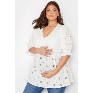 Bump It Up Maternity – Bluse Mit Lochstickerei In Weiß 58-60