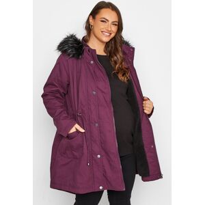 Yours Bump It Up Maternity – Parka In Beerenrot, Große Größen Für Damen, Yours 58-60