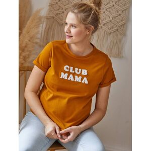 VERTBAUDET Camiseta con mensaje para embarazo y lactancia, personalizable, de algodón orgánico mostaza