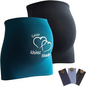 mamaband Ceinture de grossesse notre miracle noir/bleu petrole lot de 2,...