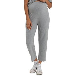 Nom Maternity Camilla Ribbed Maternity Pants  - Heather Grey - Size: Extra Largefemale