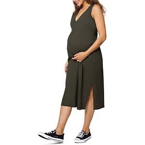 Ingrid & Isabel Everywear Maternity Column Dress  - Olive - Size: Extra Largefemale