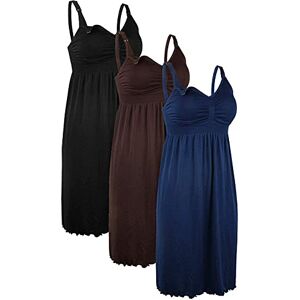 iLoveSIA 3Pack Women’s Seamless Maternity Nursing Dress Breastfeeding Nightdress Build in Bra Nightgown Black+Coffee+Deep Blue Size 3XL