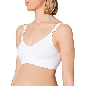 101034131 Medela Comfort Bra - Seamless, wireless nursing bra for pregnancy and breastfeeding with a stretchy band and breathable material for all-day comfort, L, White