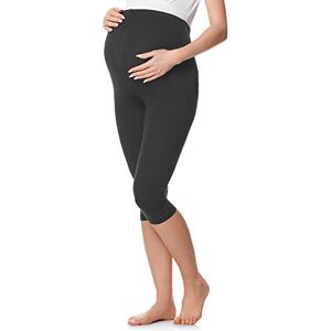 Be Mammy Womans 3/4 Maternity Leggings Tights BE20-229 (Graphite, XL)