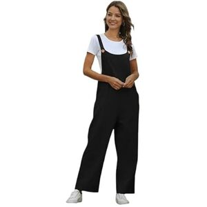 JINGBDO Maternity Romper Women'S Retro Casual Long Pregnant Long Pants Maternity Jumpsuit Pregnant Clothes-Black-Xl