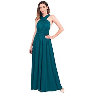 FYMNSI Women Wedding Bridesmaid Dress Multi Way Wrap Halter Backless Long Evening Dress Formal Occasion Pageant Summer Beach Cocktail Clothes Maternity Photo Shooting Costume Teal L