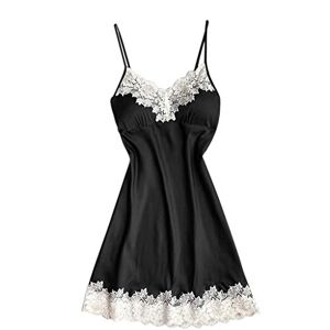 Generic Sexy Lingerie Costumes Role Play Sleepwear Satin Ladies Chest with Women Lingerie for Women Small (Black, L)