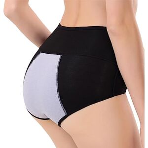 eexuujkl Menstrual Period Washable Breathable Underwear Pants Comfortable Briefs Seamless High Waist Lingerie Accessory, Black