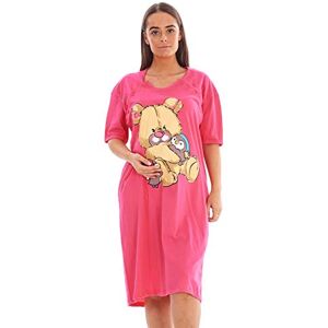 Does Not Apply Ladies Maternity Nightdress 100% Cotton Printed Motif Breastfeeding Button labor Fuchsia