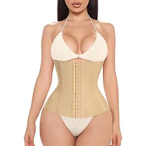 Bafully Womens Waist Trainer Corset Postpartum Recovery Belt Band Tummy Control Body Shaper (Beige, L)