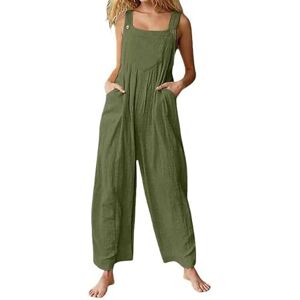 JINGBDO Maternity Romper Loose Maternity Pant Trouser Female Women One-Piece Overalls Wide-Leg Strap Jumpsuit Streetwear-Green-Xxl