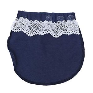 Gototop Maternity Pants Extender Flexible Adjustable Elastic Pregnancy Waistband Buckle Soft Comfortable Cotton Black Blue Khaki Belly Belt Button Extender for Women(7.0 x 6.6in)(Blue)