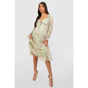 boohoo Maternity Occasion Ditsy Skater Dress