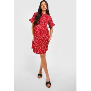 boohoo Maternity Floral Frill Sleeve Smock Dress