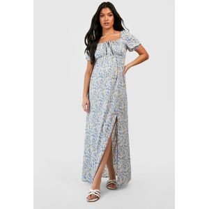 boohoo Maternity Floral Tie Front Maxi Dress