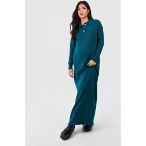 boohoo Maternity Polo Button Collar Knitted Maxi Dress