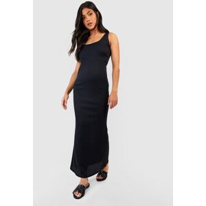 boohoo Maternity Rib Scoop Neck Maxi Dress