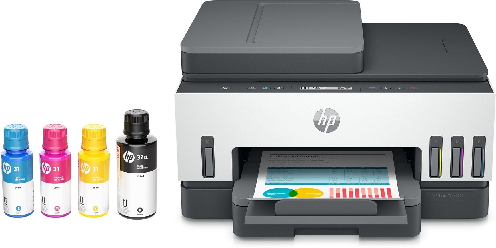 HP Smart Tank 7305 Multifunktionsdrucker (Drucker, Scanner, Kopierer, ADF, WLAN, LAN, AirPrint, Duplex, inklusive Tinte für bis zu 3 Jahre drucken)