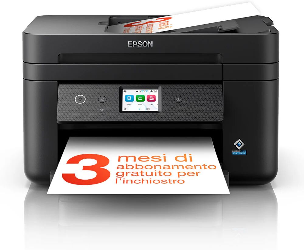 Epson WorkForce WF-2960DWF stampante multifunzione A4 getto d'inchiostro (stampa, scansione, copia), Display LCD 6.1 cm, ADF, WiFi Direct, AirPrint, 3 mesi di inchiostro incluso con ReadyPrint