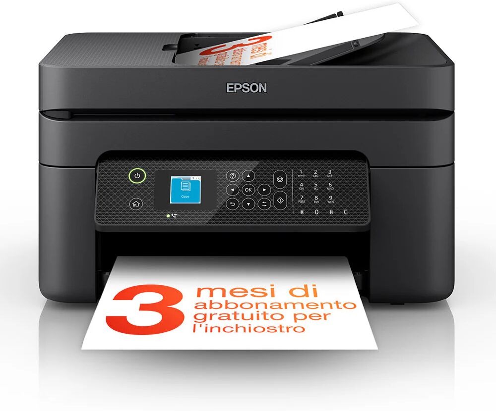 Epson WorkForce WF-2930DWF stampante multifunzione A4 getto d'inchiostro (stampa, scansione, copia), display LCD 3.7cm, ADF, WiFi Direct, 3 mesi di inchiostro incluso con ReadyPrint