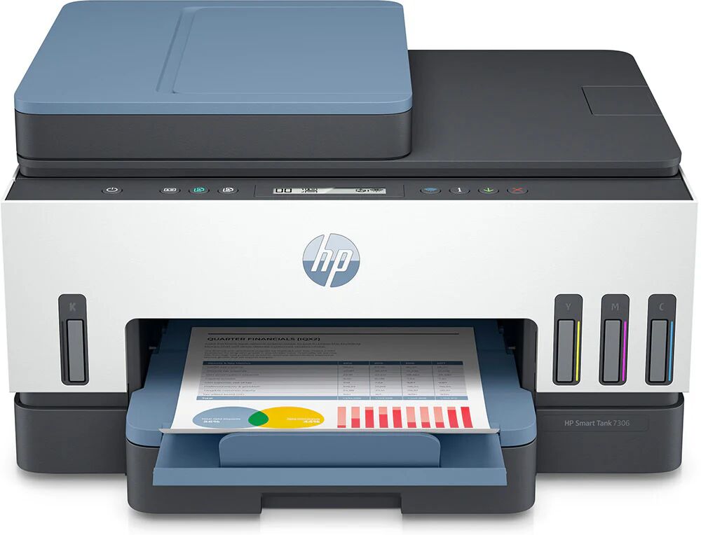 HP Smart Tank Stampante multifunzione 7306, Colore, Stampante per Abitazioni e piccoli uffici, Stampa, Scansione, Copia, ADF, Wireless, ADF da 35 fogli, scansione verso PDF, stampa fronte/retro