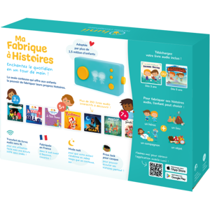 Ma Fabrique a Histoires - Conteuse pour enfants de 3 a 8 Ans + Livre audio de 24 histoires interactives inclus - Boîte a Histoires fabriquee en France - Lunii