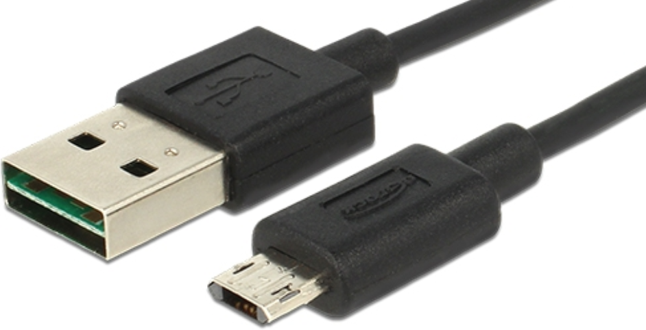 DeLOCK Dual Easy Usb 2.0 Kabel - Usb-A / Micro-B - Sort - 0.5 M