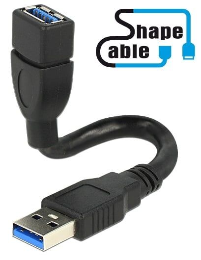 DeLOCK Usb 3.0 Usb-A Han Til Usb-A Hun - Shapecable Serie - 15 Cm