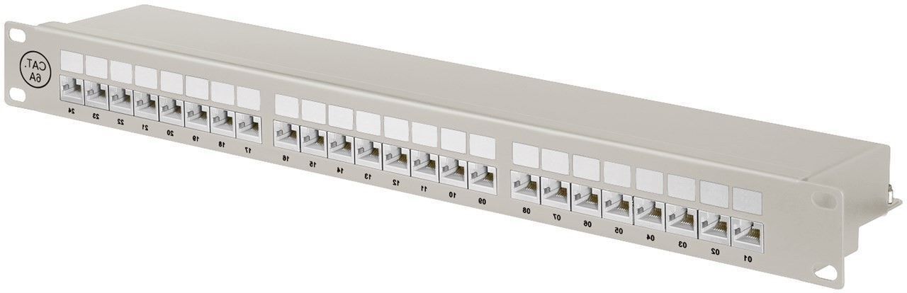 Skærmet Patch Panel - Cat6a - Grå - 24 Port