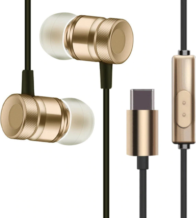 Usb-C 3.1 In-Ear - Metal Headset - Guld