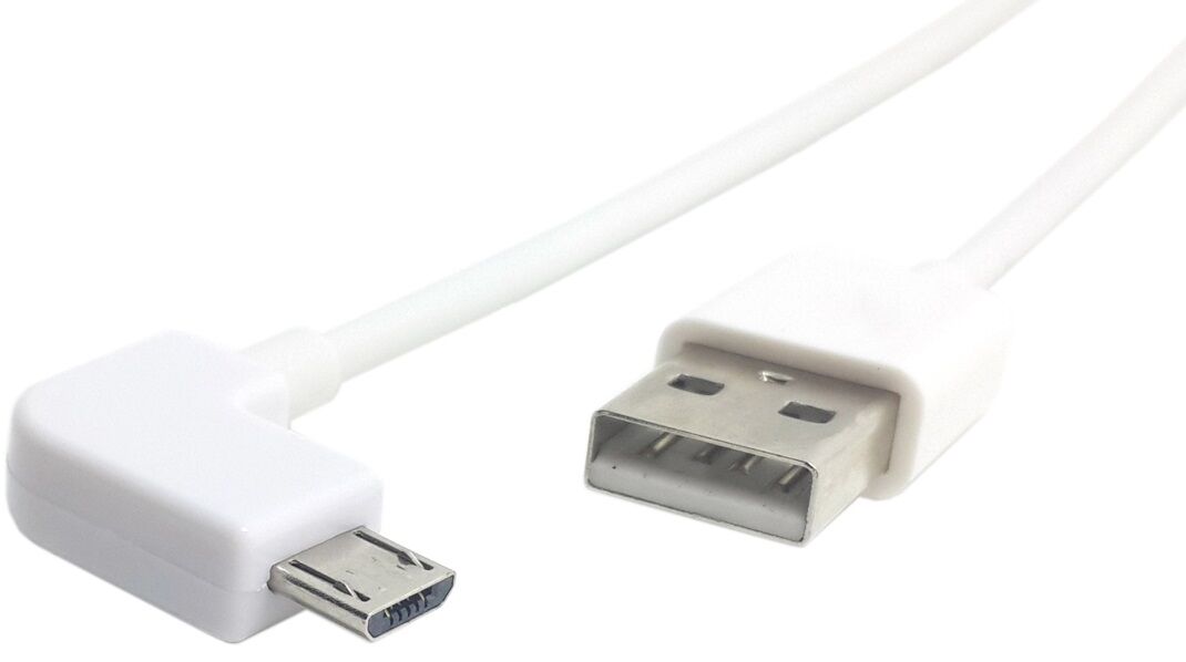 Huawei Usb-A 2.0 Han / Vinklet Micro-B Han - Hvid - 0.2 M