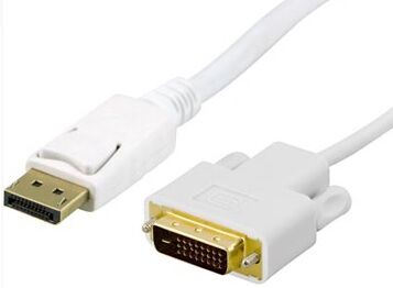 High Grade Displayport Til Dvi Kabel Hvid - 1 M