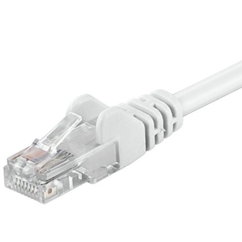 Standard Nettverkskabel CAT 5E 10m Hvit UTP, RJ45, Patch kabel, 10 meter