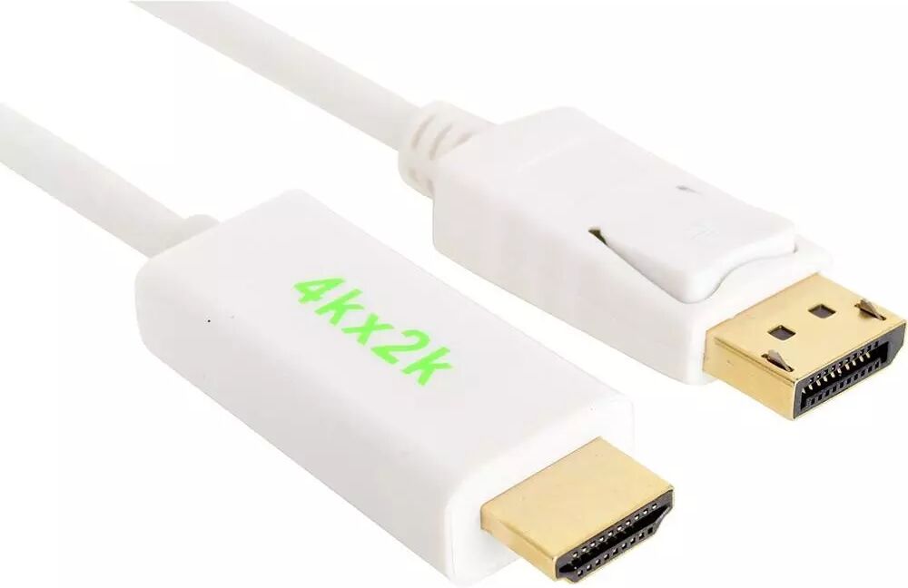 Sandberg 4K Displayport Male - HDMI 2 M. Hvit