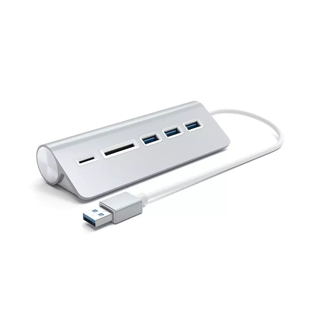 Satechi Aluminum USB 3.0 Hub & Card Reader (ST-3HCRS) Silver