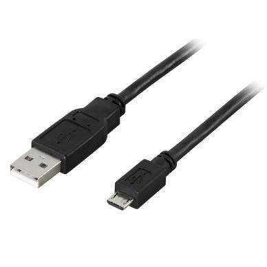 DELTACO DELTACO USB 2.0 Type A til Micro-B USB, 5-pin, 1m, svart 7340004661290