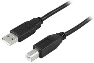 DELTACO DELTACO USB 2.0 kabel Type A han - Type B han 2m, svart 7340004621416