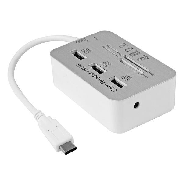 24hshop USB Kortleser / Hubb 3.1 Type-C - 5 Gbps