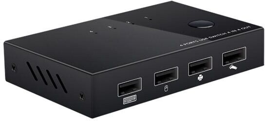 24hshop 4 Datamaskiner Switch AM-UK404 USB2.0