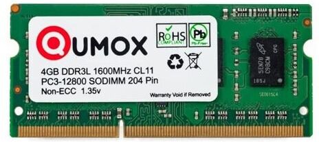 24hshop Qumox 4GB SODIMM DDR3L 1600 PC3L-12800S CL11 LV