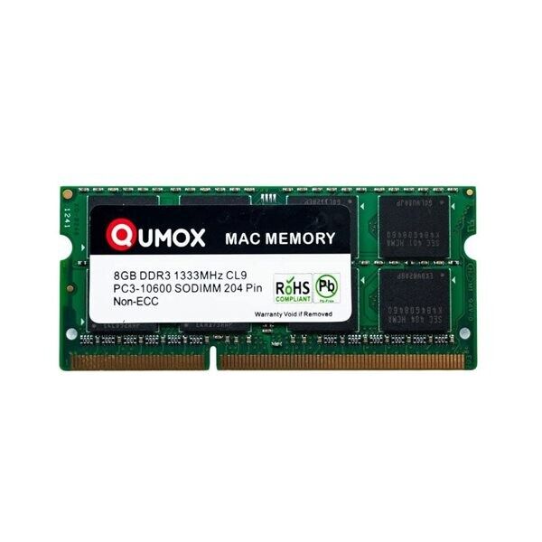 24hshop Qumox 8GB SODIMM MacMemory DDR3 1333MHz PC3-10600 CL9