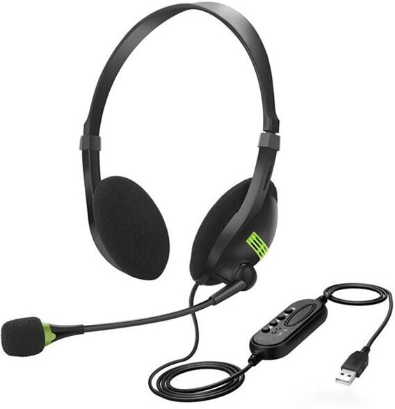 24hshop USB-headset med volumkontroll