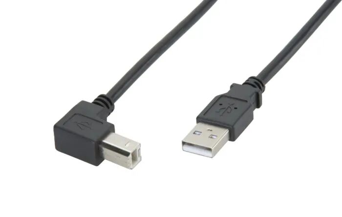 USB-B-kabel med vinklet kontakt 1,0 m
