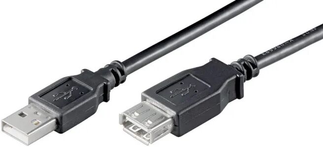 Forlengelseskabel for USB 2.0 Svart 0,6 m