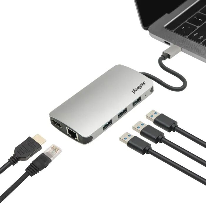 Plexgear Multiadapter for USB-C med 7 tilkoblinger